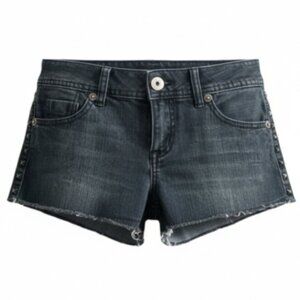 G by Guess Juniors Shorts XS 28 Distressed Studded Raw Hem Denim Blue